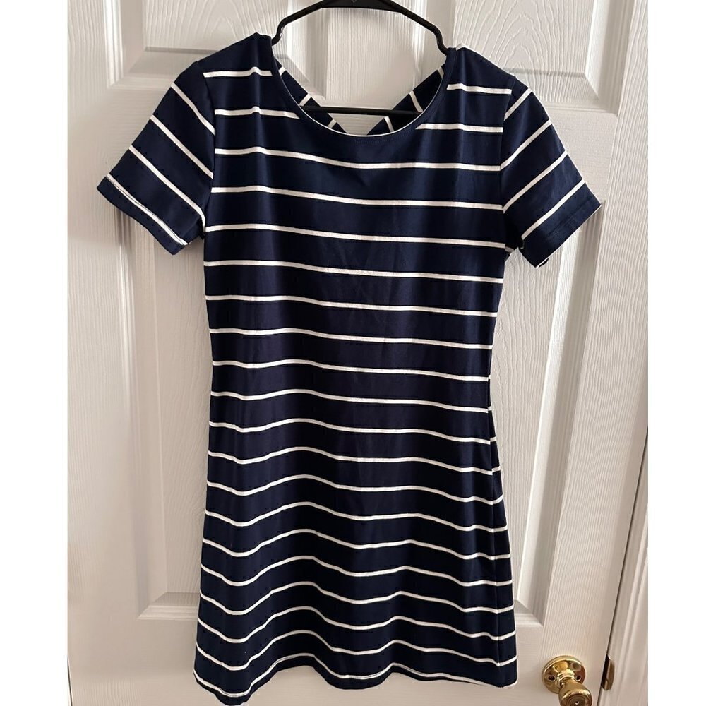 Blue and white striped Dress size small